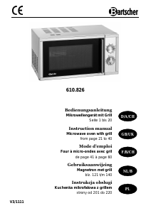 Manual Bartscher 610826 Microwave