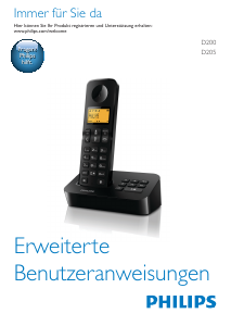 Bedienungsanleitung Philips D2001B Schnurlose telefon