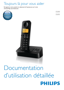 Mode d’emploi Philips D2001B Téléphone sans fil