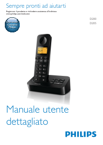 Manuale Philips D2001B Telefono senza fili