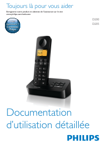 Mode d’emploi Philips D2001WP Téléphone sans fil