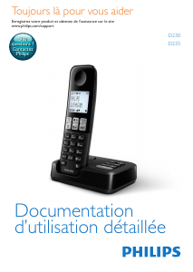 Mode d’emploi Philips D2301WT Téléphone sans fil