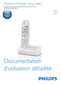 Mode d’emploi Philips D4002W Téléphone sans fil