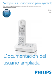 Manual de uso Philips D4050W Teléfono inalámbrico