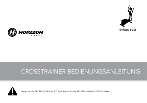 Bedienungsanleitung Horizon Fitness Syros Eco Crosstrainer