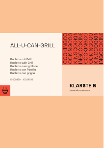 Mode d’emploi Klarstein 10039923 All-U-Can Grill Gril raclette