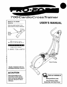 Manual Pro-Form 700 Cross Trainer