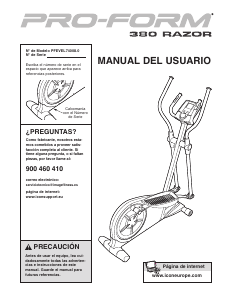 Manual de uso Pro-Form 380 Razor Bicicleta elíptica