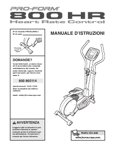 Manuale Pro-Form 800 HR Bicicletta ellittica