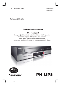 Kullanım kılavuzu Philips DVDR3512V DVD-Video kombinasyonu