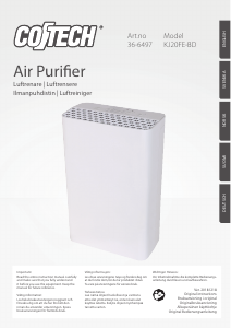 Manual Cotech KJ20FE-BD Air Purifier