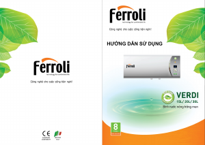 Hướng dẫn sử dụng Ferroli Verdi 15L Ấm đun sôi