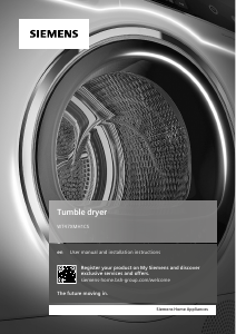 Manual Siemens WT47XMH1CS Dryer