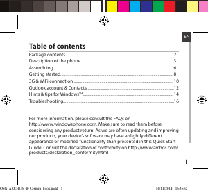 Manual de uso ARCHOS 40 Cesium Teléfono móvil