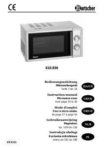 Manual Bartscher 610836 Microwave
