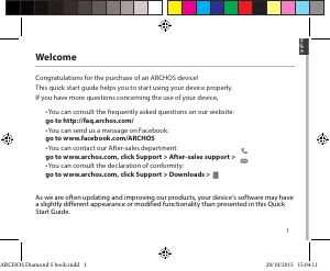 Руководство ARCHOS Diamond S Мобильный телефон