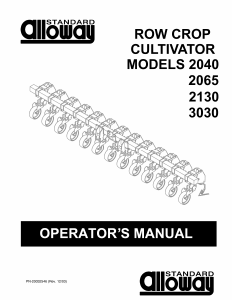 Manual Alloway 2065 Cultivator