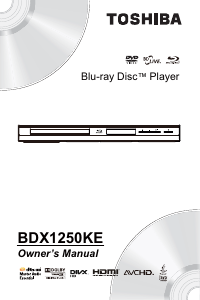 Manual Toshiba BDX1250KE Blu-ray Player