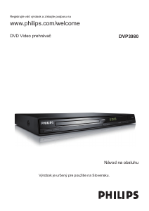 Návod Philips DVP3980 DVD prehrávač