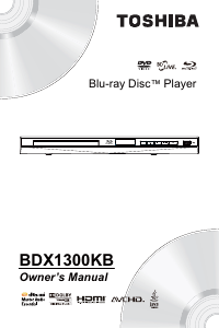 Manual Toshiba BDX1300KB Blu-ray Player
