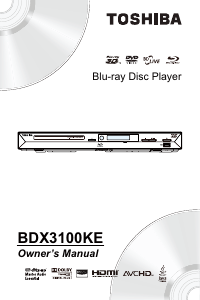 Manual Toshiba BDX3100KE Blu-ray Player