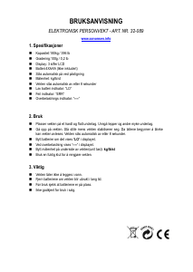 Bruksanvisning Aanonsen 32-089 Vekt