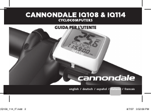 Manuale Cannondale IQ108 Ciclocomputer