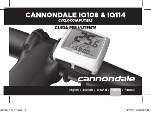 Manuale Cannondale IQ114 Ciclocomputer