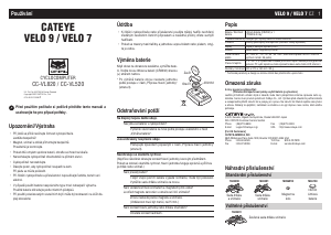 Manuál Cateye CC-VL520 Velo 7 Cyklistický tachometr