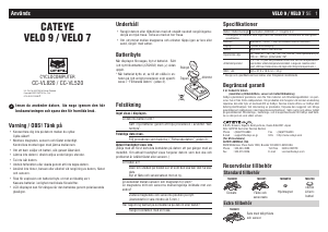 Bruksanvisning Cateye CC-VL820 Velo 9 Cykeldator