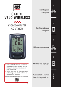 Mode d’emploi Cateye CC-VT230W Compteur vélo