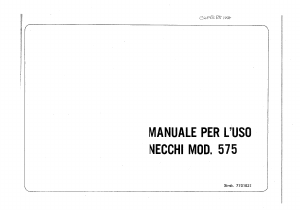 Manuale Necchi 575 Macchina per cucire