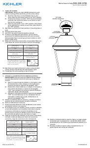 Mode d’emploi Kichler 9909BK Mount Lampe