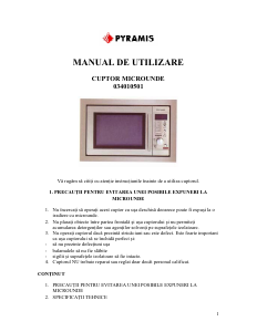 Manual Pyramis 034010501 Cuptor cu microunde
