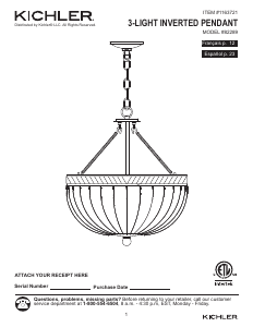 Manual Kichler 82289 Kona Lamp