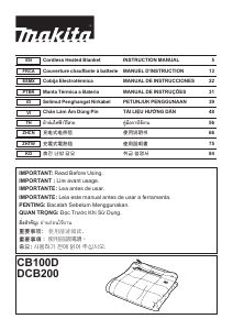 Manual Makita CB100D Electric Blanket