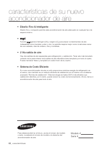 Manual de uso Samsung AVXTJH028EE Aire acondicionado