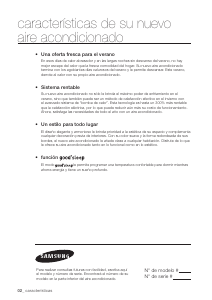 Manual de uso Samsung MH020FNEA Aire acondicionado