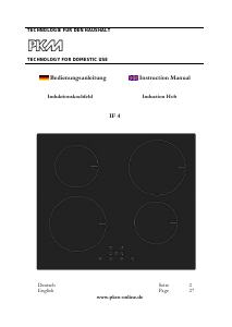 Bedienungsanleitung PKM IF4 Kochfeld