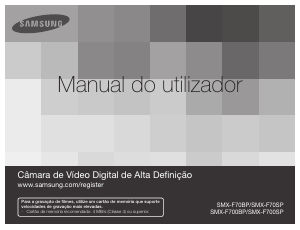 Manual Samsung SMX-F700BP Câmara de vídeo