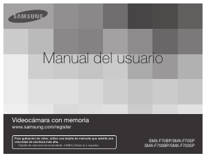 Manual de uso Samsung SMX-F700SP Videocámara