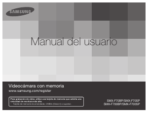 Manual de uso Samsung SMX-F70BP Videocámara