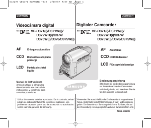 Manual de uso Samsung VP-D371W Videocámara