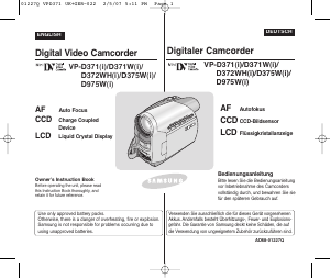 Bedienungsanleitung Samsung VP-D372WH Camcorder