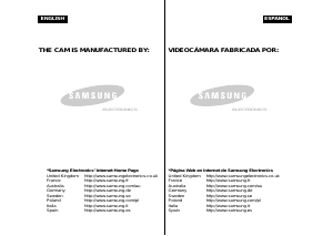 Manual de uso Samsung VP-M105B Videocámara
