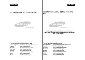 Mode d’emploi Samsung VP-M105B Caméscope