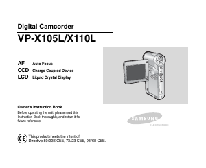 Manual Samsung VP-X110LMEM Camcorder