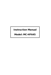 Manual Exiteq MC-HF 645 Hob