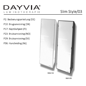 Brugsanvisning Dayvia Slim Style/03 Lysterapilampe