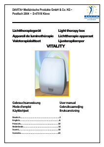 Mode d’emploi Davita Vitality Lampe de luminothérapie